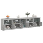 vidaXL Dulap cu lumini LED, gri beton, 283x37x67 cm