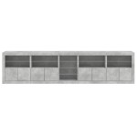 vidaXL Dulap cu lumini LED, gri beton, 283x37x67 cm