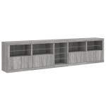 vidaXL Dulap cu lumini LED, gri sonoma, 283x37x67 cm