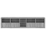 vidaXL Dulap cu lumini LED, gri sonoma, 283x37x67 cm