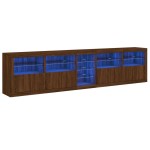 vidaXL Dulap cu lumini LED, stejar maro, 283x37x67 cm vidaXL Dulap cu lumini LED, stejar maro, 283x37x67 cm