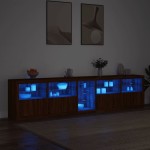 vidaXL Dulap cu lumini LED, stejar maro, 283x37x67 cm vidaXL Dulap cu lumini LED, stejar maro, 283x37x67 cm