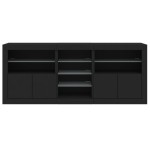 vidaXL Servantă cu lumini LED, negru, 162x37x67 cm
