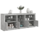 vidaXL Servantă cu lumini LED, gri beton, 162x37x67 cm vidaXL Servantă cu lumini LED, gri beton, 162x37x67 cm