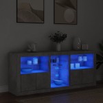 vidaXL Servantă cu lumini LED, gri beton, 162x37x67 cm vidaXL Servantă cu lumini LED, gri beton, 162x37x67 cm