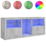 vidaXL Servantă cu lumini LED, gri beton, 162x37x67 cm vidaXL Servantă cu lumini LED, gri beton, 162x37x67 cm