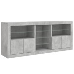 vidaXL Servantă cu lumini LED, gri beton, 162x37x67 cm vidaXL Servantă cu lumini LED, gri beton, 162x37x67 cm