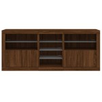 vidaXL Servantă cu lumini LED, stejar maro, 162x37x67 cm