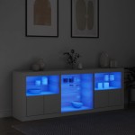 vidaXL Servantă cu lumini LED, alb, 181,5x37x67 cm vidaXL Servantă cu lumini LED, alb, 181,5x37x67 cm