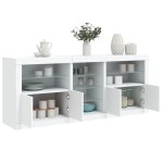 vidaXL Servantă cu lumini LED, alb, 181,5x37x67 cm vidaXL Servantă cu lumini LED, alb, 181,5x37x67 cm