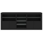 vidaXL Servantă cu lumini LED, negru, 181,5x37x67 cm