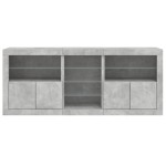 vidaXL Servantă cu lumini LED, gri beton, 181,5x37x67 cm