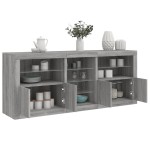vidaXL Servantă cu lumini LED, gri sonoma, 181,5x37x67 cm vidaXL Servantă cu lumini LED, gri sonoma, 181,5x37x67 cm