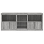 vidaXL Servantă cu lumini LED, gri sonoma, 181,5x37x67 cm vidaXL Servantă cu lumini LED, gri sonoma, 181,5x37x67 cm