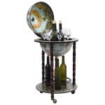 vidaXL Bar tip glob pământesc suport sticle de vin, albastru, eucalipt vidaXL Bar tip glob pământesc suport sticle de vin, albastru, eucalipt