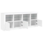 vidaXL Servantă cu lumini LED, alb, 164x37x67 cm vidaXL Servantă cu lumini LED, alb, 164x37x67 cm