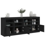 vidaXL Servantă cu lumini LED, negru, 164x37x67 cm