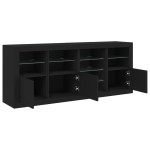 vidaXL Servantă cu lumini LED, negru, 164x37x67 cm