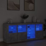 vidaXL Servantă cu lumini LED, gri beton, 164x37x67 cm vidaXL Servantă cu lumini LED, gri beton, 164x37x67 cm