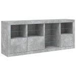 vidaXL Servantă cu lumini LED, gri beton, 164x37x67 cm vidaXL Servantă cu lumini LED, gri beton, 164x37x67 cm