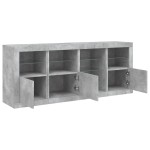 vidaXL Servantă cu lumini LED, gri beton, 164x37x67 cm vidaXL Servantă cu lumini LED, gri beton, 164x37x67 cm