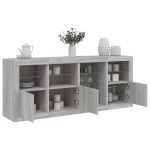 vidaXL Servantă cu lumini LED, gri sonoma, 164x37x67 cm vidaXL Servantă cu lumini LED, gri sonoma, 164x37x67 cm