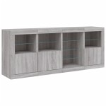 vidaXL Servantă cu lumini LED, gri sonoma, 164x37x67 cm vidaXL Servantă cu lumini LED, gri sonoma, 164x37x67 cm