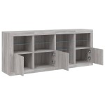 vidaXL Servantă cu lumini LED, gri sonoma, 164x37x67 cm vidaXL Servantă cu lumini LED, gri sonoma, 164x37x67 cm