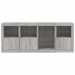 vidaXL Servantă cu lumini LED, gri sonoma, 164x37x67 cm vidaXL Servantă cu lumini LED, gri sonoma, 164x37x67 cm