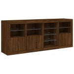vidaXL Servantă cu lumini LED, stejar maro, 164x37x67 cm vidaXL Servantă cu lumini LED, stejar maro, 164x37x67 cm