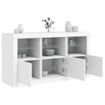 vidaXL Servantă cu lumini LED, alb, 123x37x67 cm vidaXL Servantă cu lumini LED, alb, 123x37x67 cm