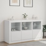 vidaXL Servantă cu lumini LED, alb, 123x37x67 cm vidaXL Servantă cu lumini LED, alb, 123x37x67 cm