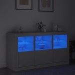 vidaXL Servantă cu lumini LED, alb, 123x37x67 cm vidaXL Servantă cu lumini LED, alb, 123x37x67 cm