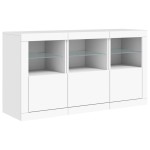 vidaXL Servantă cu lumini LED, alb, 123x37x67 cm vidaXL Servantă cu lumini LED, alb, 123x37x67 cm