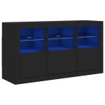 vidaXL Dulap cu lumini LED, negru, 123x37x67 cm vidaXL Dulap cu lumini LED, negru, 123x37x67 cm