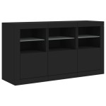 vidaXL Dulap cu lumini LED, negru, 123x37x67 cm vidaXL Dulap cu lumini LED, negru, 123x37x67 cm