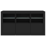 vidaXL Dulap cu lumini LED, negru, 123x37x67 cm vidaXL Dulap cu lumini LED, negru, 123x37x67 cm