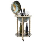 vidaXL Bar tip glob pământesc suport sticle de vin, albastru, eucalipt vidaXL Bar tip glob pământesc suport sticle de vin, albastru, eucalipt