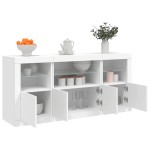 vidaXL Servantă cu lumini LED, alb, 142,5x37x67 cm