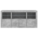 vidaXL Servantă cu lumini LED, gri beton, 142,5x37x67 cm vidaXL Servantă cu lumini LED, gri beton, 142,5x37x67 cm