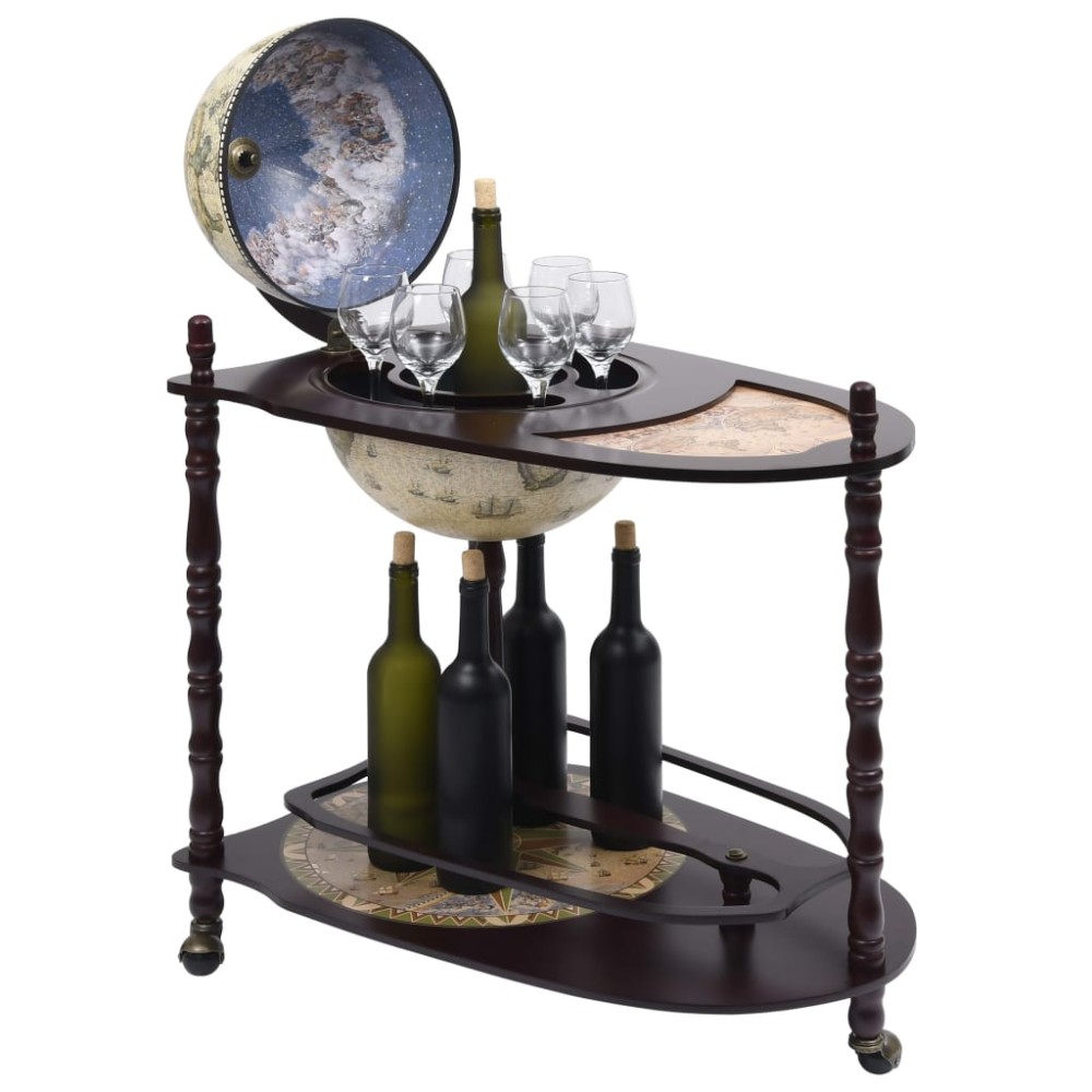 vidaXL Bar tip glob pământesc suport sticle vin, verde, eucalipt