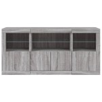 vidaXL Servantă cu lumini LED, gri sonoma, 142,5x37x67 cm vidaXL Servantă cu lumini LED, gri sonoma, 142,5x37x67 cm