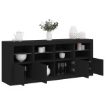 vidaXL Servantă cu lumini LED, negru, 163x37x67 cm vidaXL Servantă cu lumini LED, negru, 163x37x67 cm