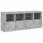 vidaXL Servantă cu lumini LED, gri beton, 163x37x67 cm vidaXL Servantă cu lumini LED, gri beton, 163x37x67 cm