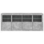vidaXL Servantă cu lumini LED, gri beton, 163x37x67 cm vidaXL Servantă cu lumini LED, gri beton, 163x37x67 cm