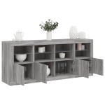 vidaXL Servantă cu lumini LED, gri sonoma, 163x37x67 cm vidaXL Servantă cu lumini LED, gri sonoma, 163x37x67 cm
