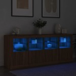 vidaXL Servantă cu lumini LED, stejar maro, 163x37x67 cm vidaXL Servantă cu lumini LED, stejar maro, 163x37x67 cm