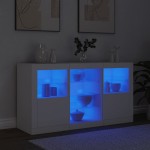 vidaXL Servantă cu lumini LED, alb, 123x37x67 cm