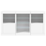 vidaXL Servantă cu lumini LED, alb, 123x37x67 cm