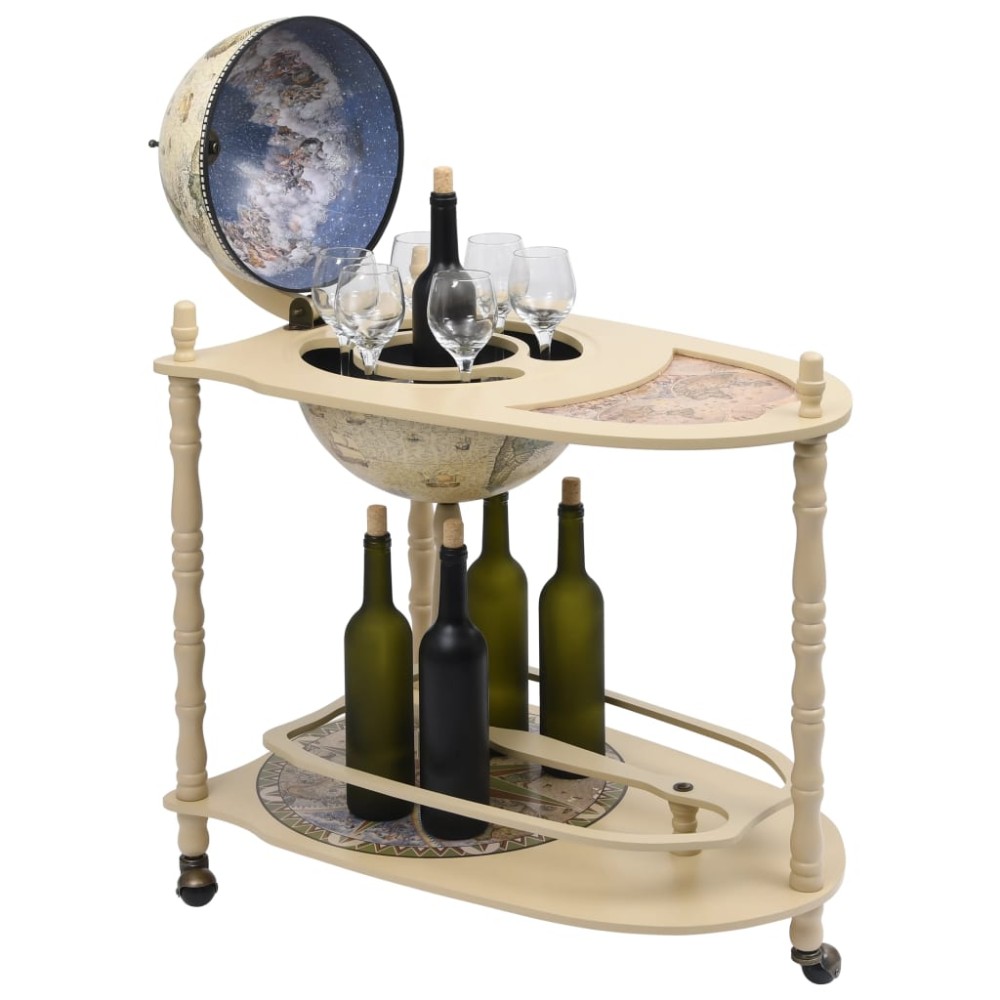 vidaXL Bar tip glob pământesc suport sticle vin, verde, eucalipt